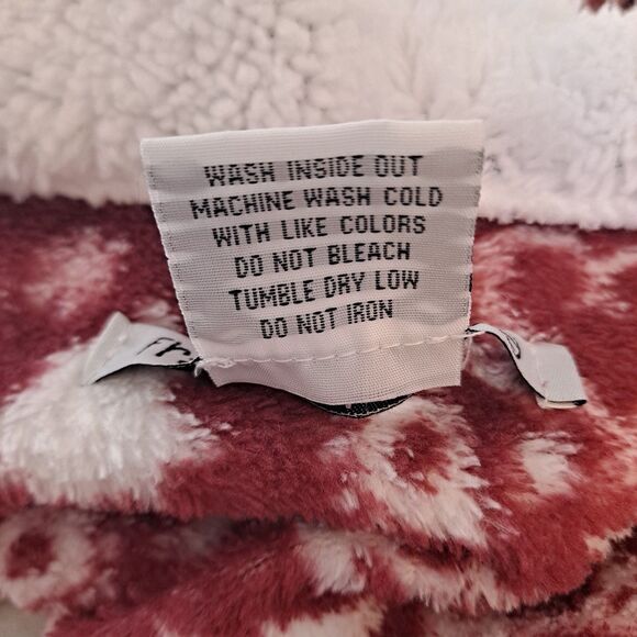 Frankie & Johnny Pajama Top Women's Size Small Plush Hoodie Burgundy Soft - Picture 6 of 8